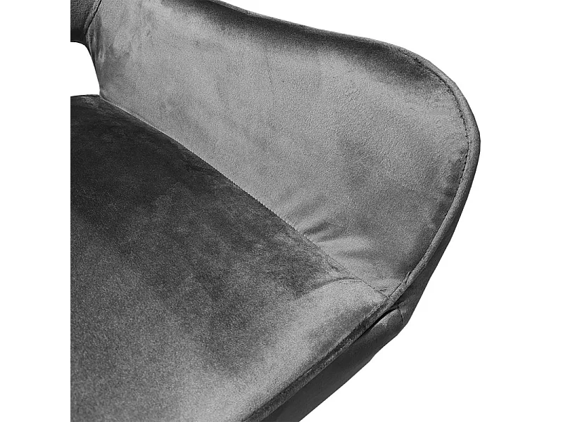 Lot de 2 chaises en velours gris anthracite dossier capitonné - ARON