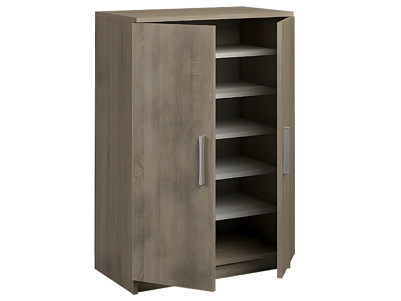 Armoire Meuble à chaussures coloris chêne cortez - Hauteur 90 x Longueur 60 x Profondeur 35.6 cm