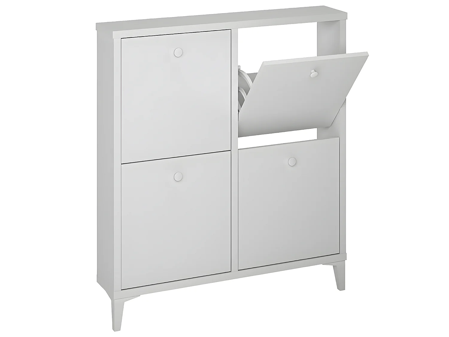 Commode, Meuble à chaussures coloris blanc - Longueur 90 x Hauteur 100 x Profondeur 20 cm