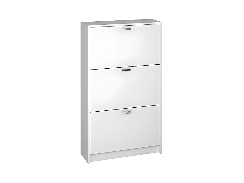 Commode, Meuble à chaussures, coloris blanc - Longueur 70 x Hauteur 120 x Profondeur 25 cm