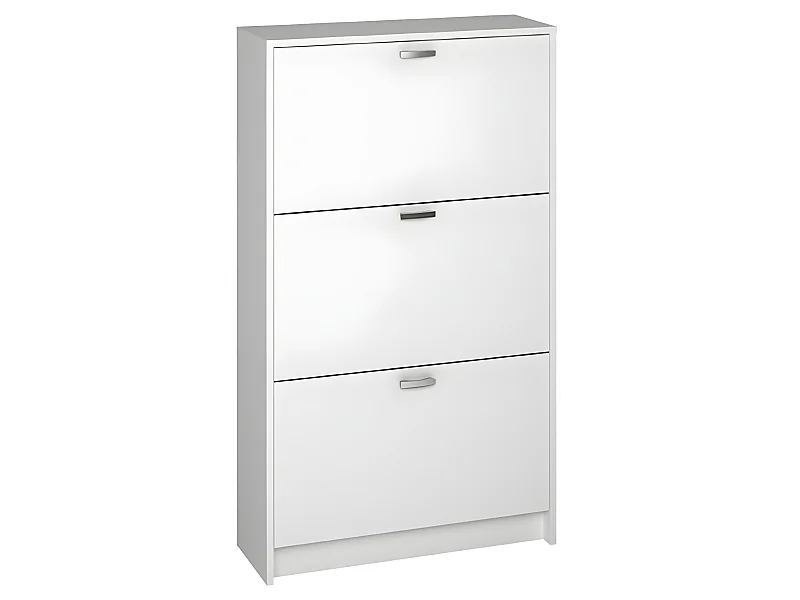 Commode, Meuble à chaussures, coloris blanc - Longueur 70 x Hauteur 120 x Profondeur 25 cm