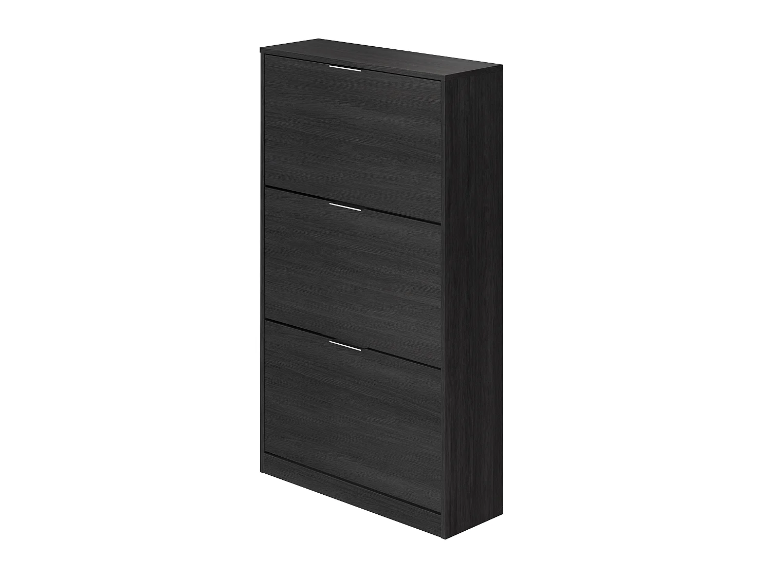 Meuble à chaussures coloris gris en mélamine - Longueur 75 x Profondeur 24 x Hauteur 128 cm