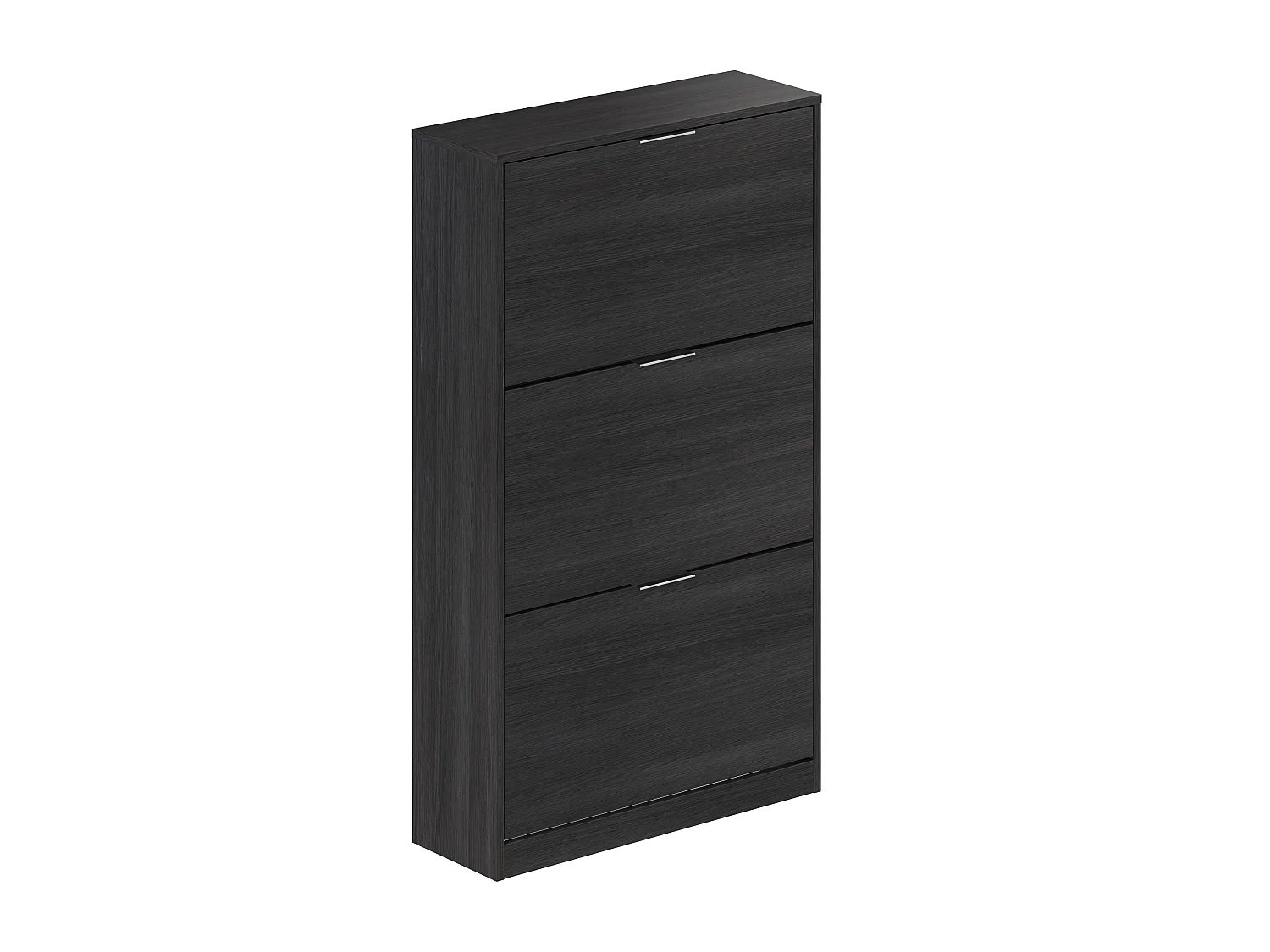 Meuble à chaussures coloris gris en mélamine - Longueur 75 x Profondeur 24 x Hauteur 128 cm