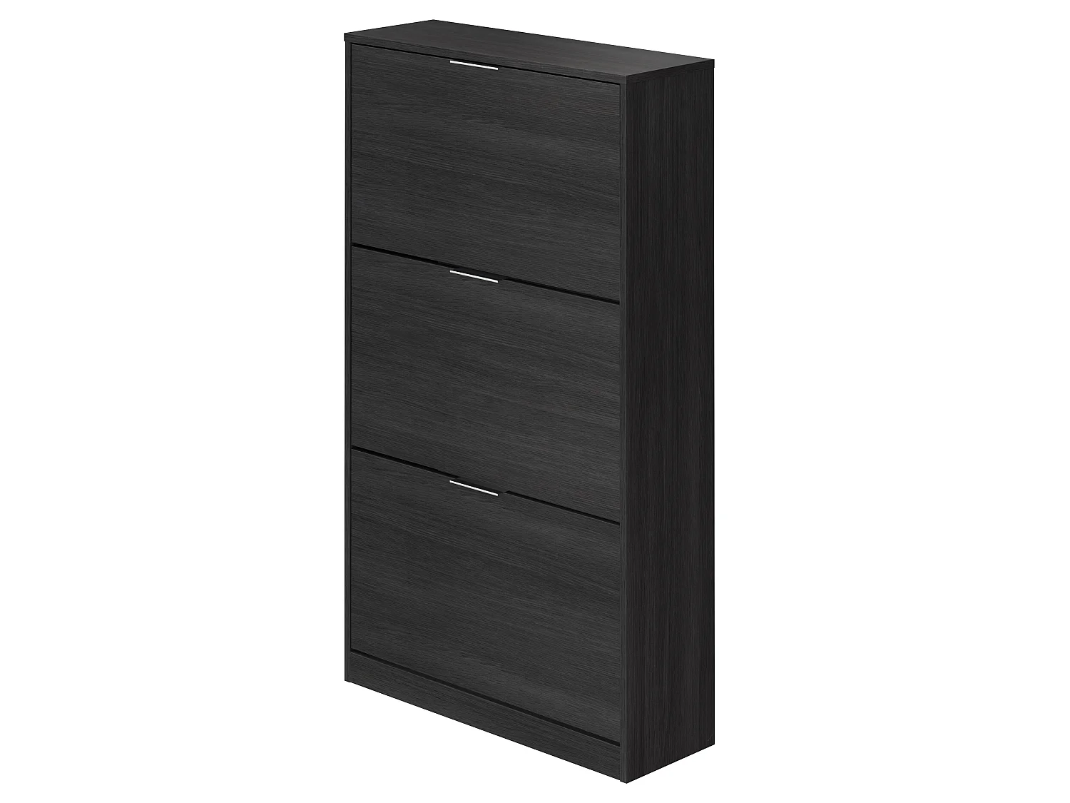 Meuble à chaussures coloris gris en mélamine - Longueur 75 x Profondeur 24 x Hauteur 128 cm