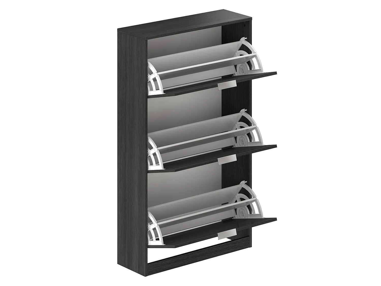 Meuble à chaussures coloris gris en mélamine - Longueur 75 x Profondeur 24 x Hauteur 128 cm