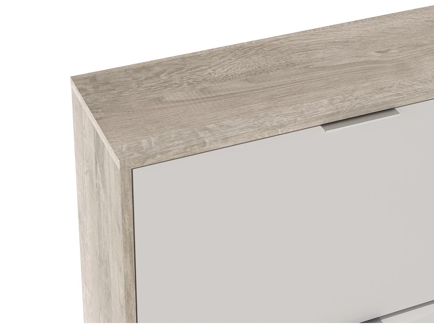 Commode Meuble à chaussures avec 3 portes en mélamine chêne/blanc