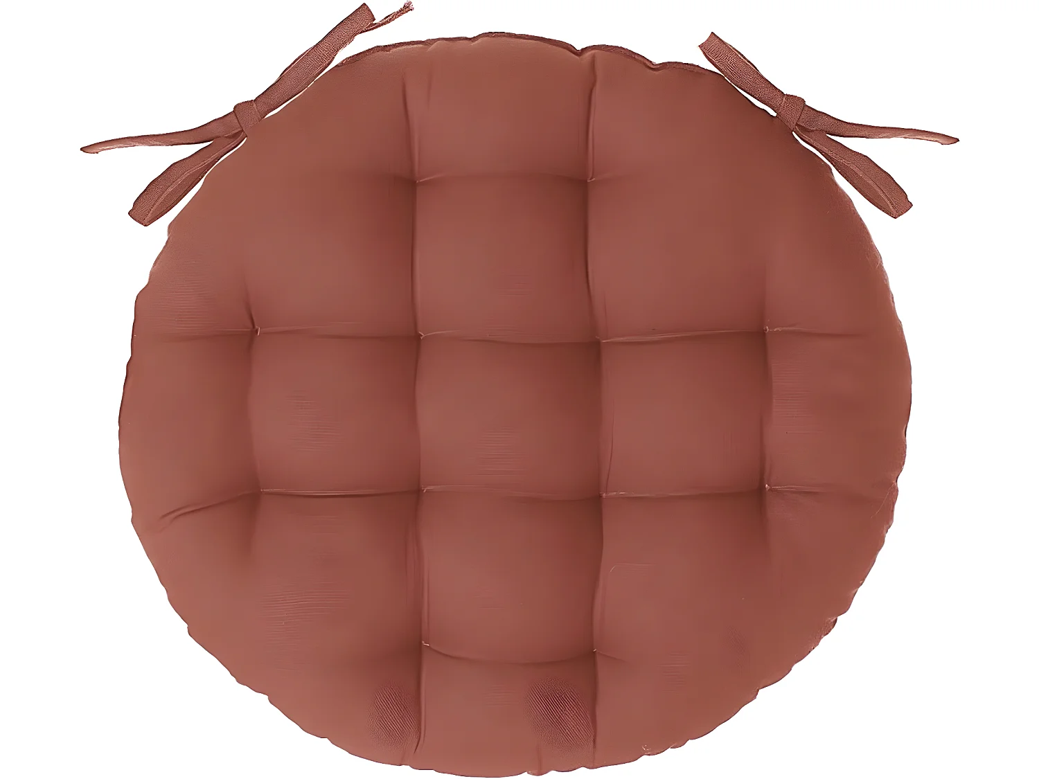 Lot de 6 galettes de chaise rondes en coton coloris terracotta - 38 x 38 cm