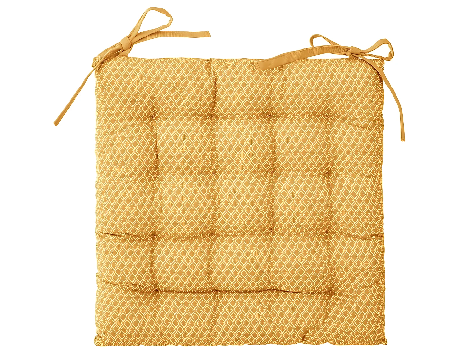 Lot de 6 Galettes de chaise ocre à motifs - 38 x 38 cm