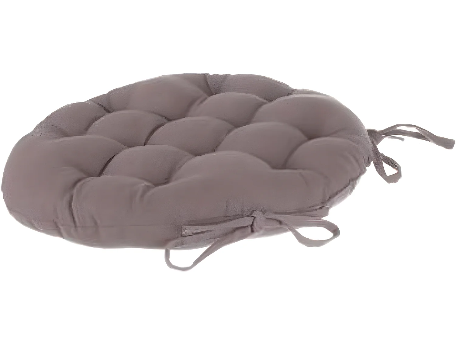 Lot de 6 galettes de chaise ronde en coton coloris taupe - Diamètre 38 cm