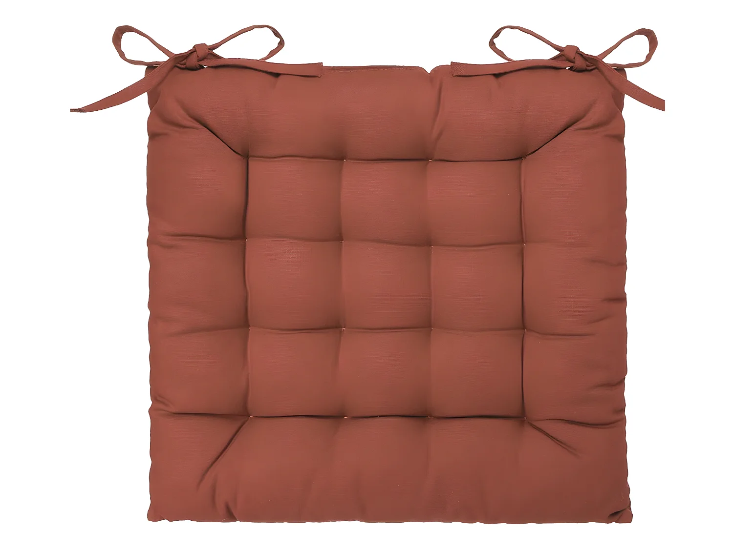 Lot de 6 galettes de chaise en coton coloris terracotta - L.38 x l.38 cm