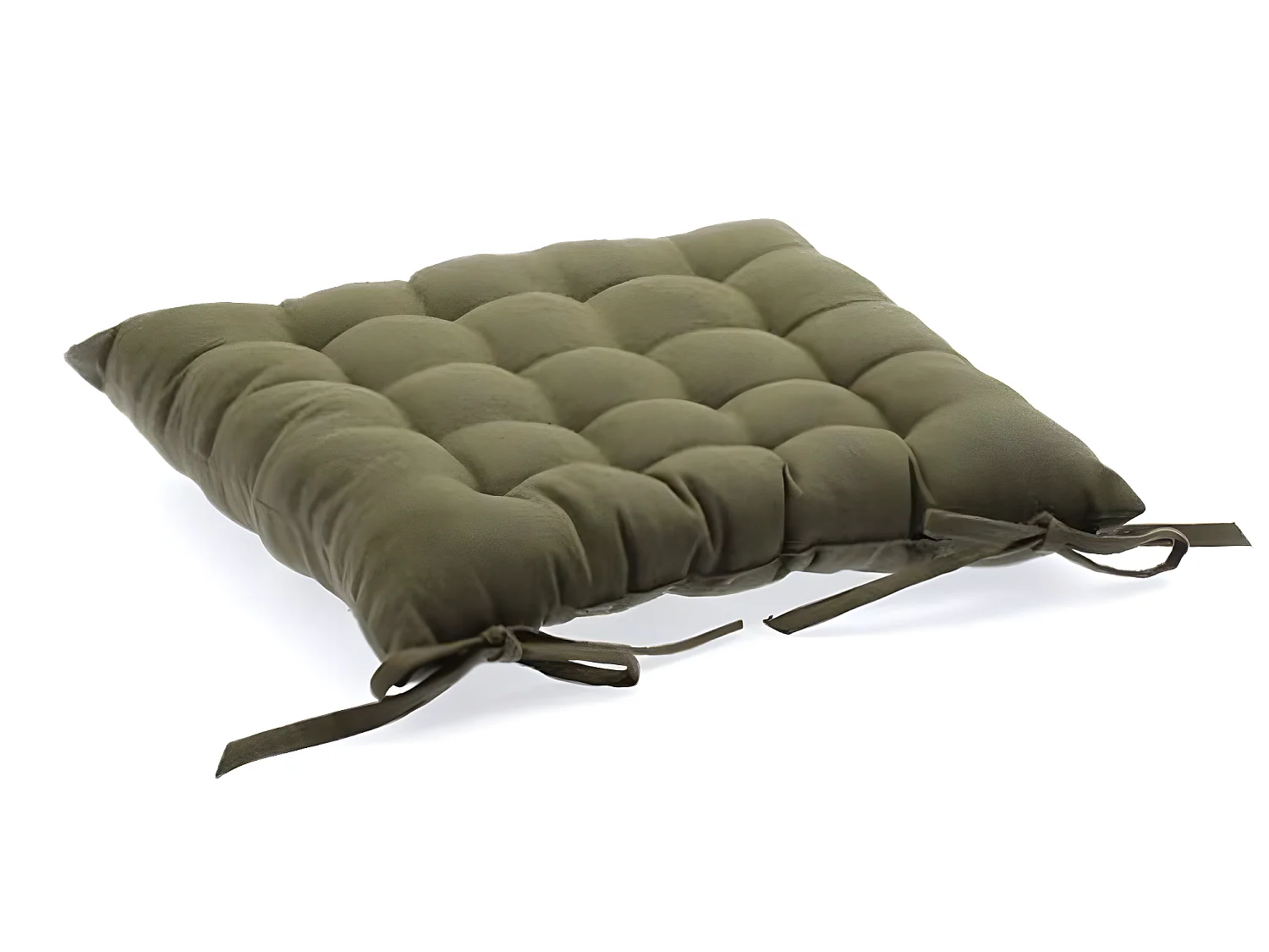 Lot de 2 Coussins de chaise en coton Taupe, 38 x 38 cm