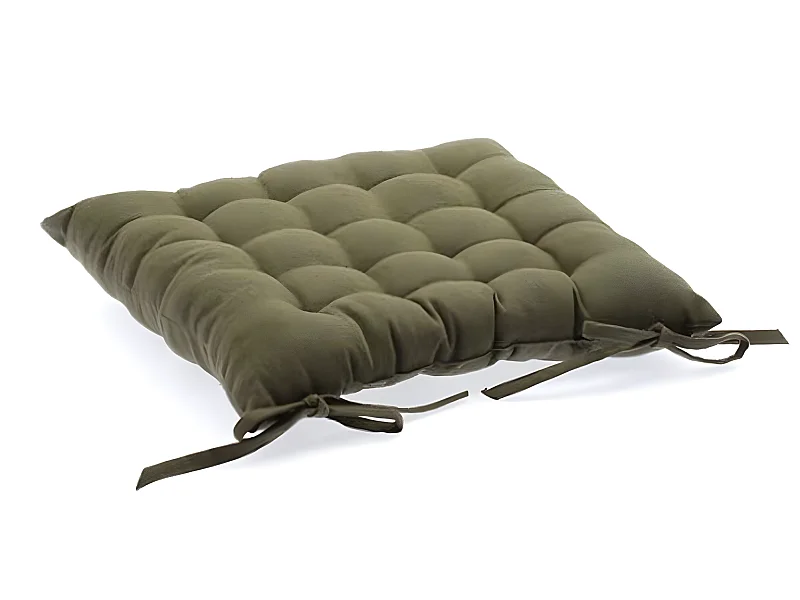 Lot de 2 Coussins de chaise en coton Taupe, 38 x 38 cm