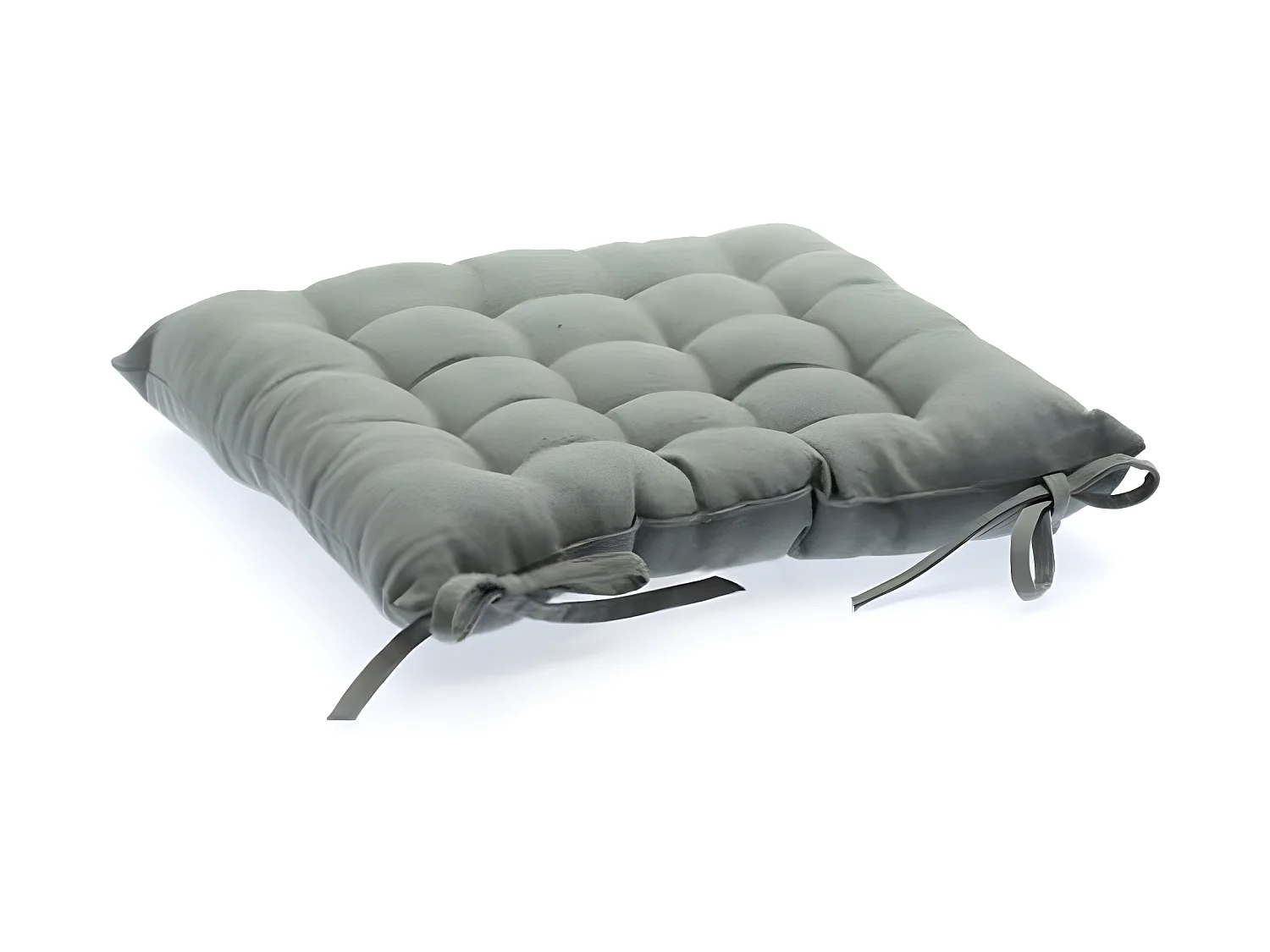 Lot de 4 Coussins de chaise en coton Gris, 38 x 38 cm