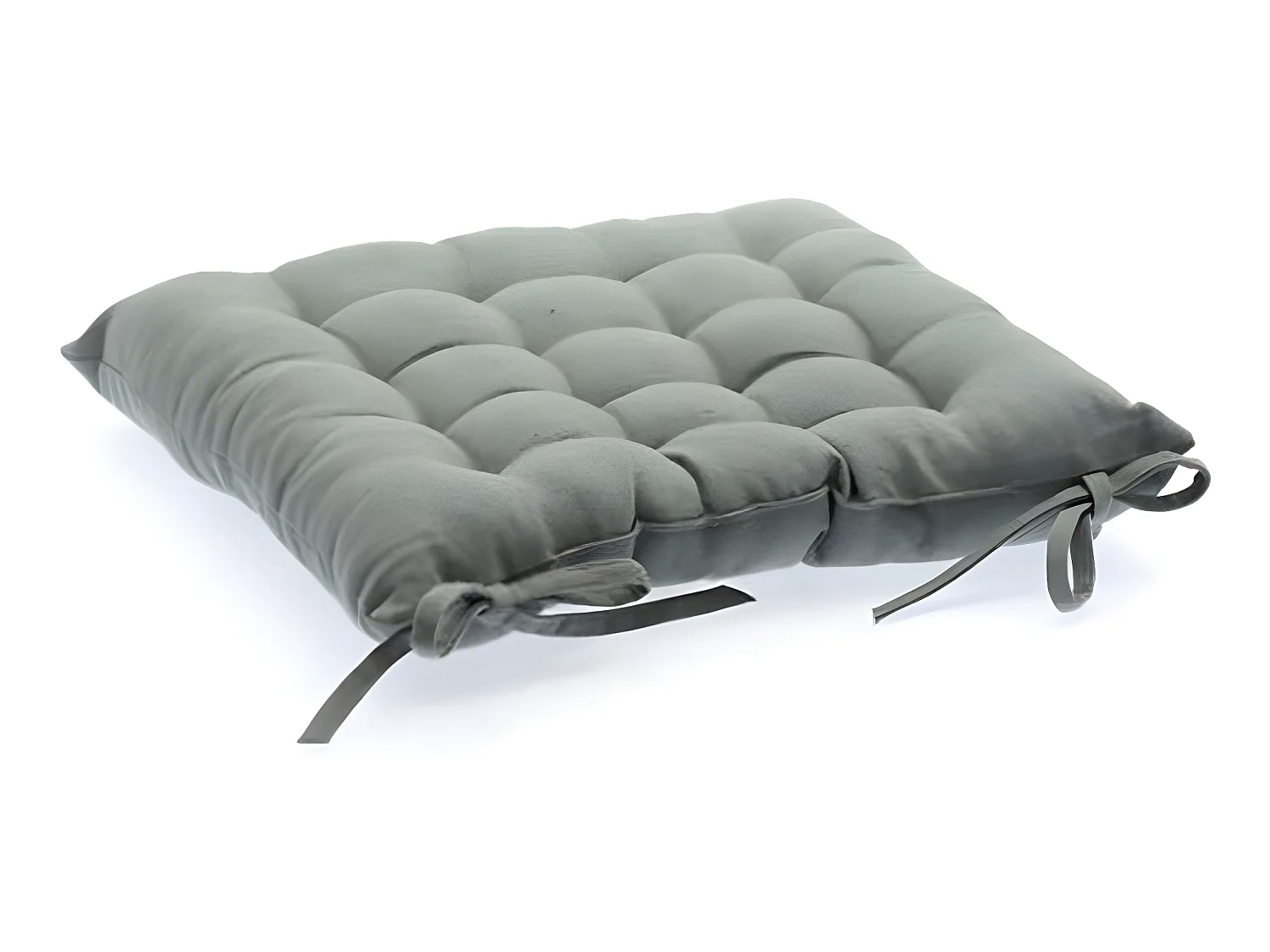 Lot de 4 Coussins de chaise en coton Gris, 38 x 38 cm