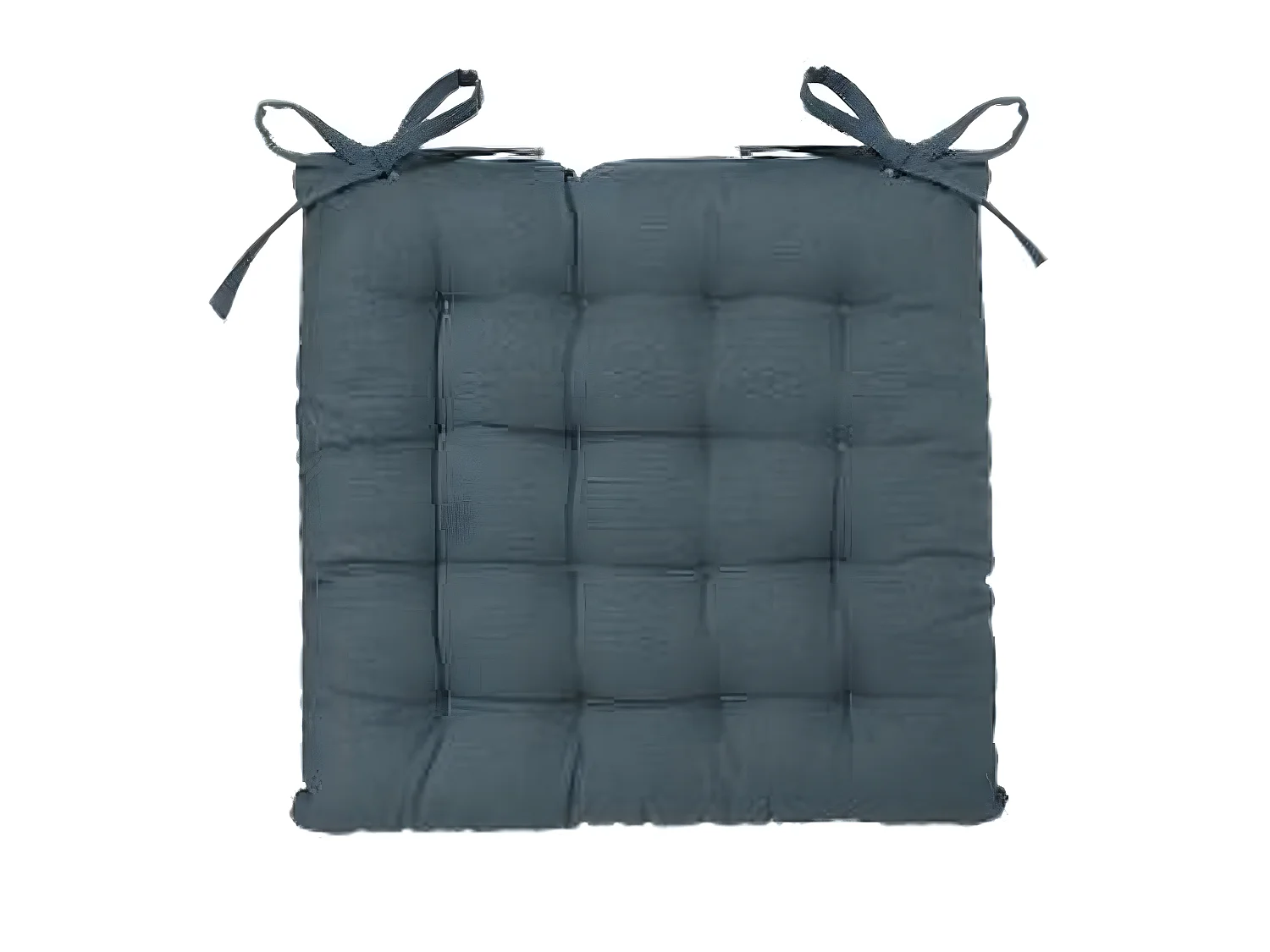 Lot de 2 galettes de chaise en coton coloris orage, 38 x 38 cm