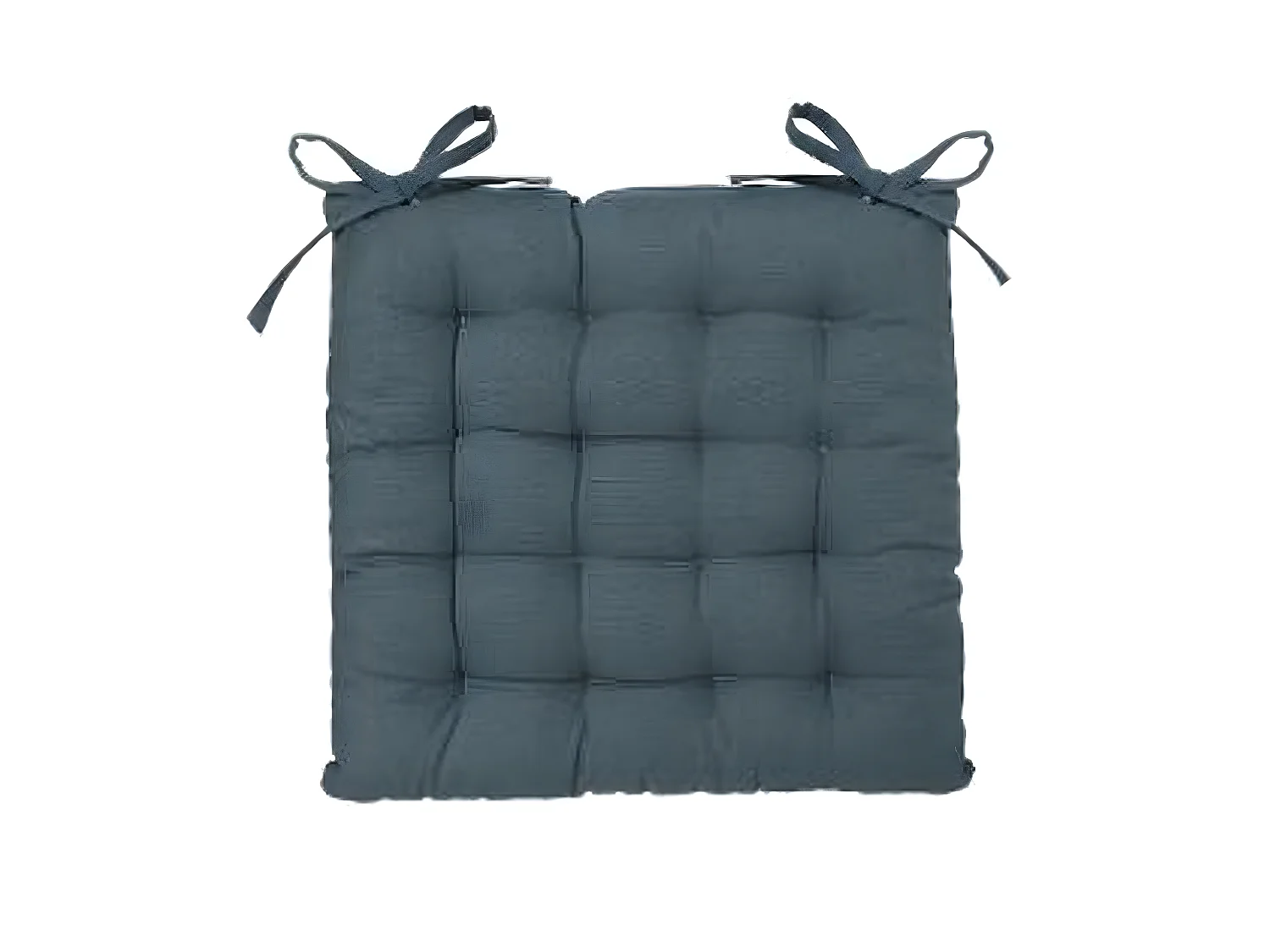 Lot de 4 galettes de chaise en coton coloris orage, 38 x 38 cm