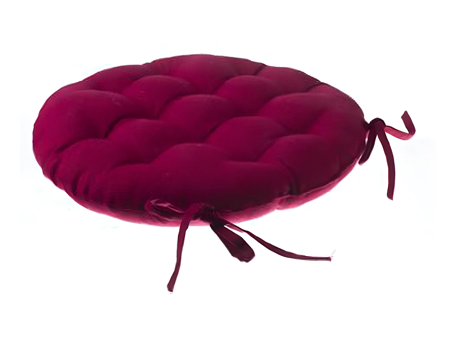 Lot de 2 galettes de chaise ronde en coton coloris rouge - Diamètre 38 cm