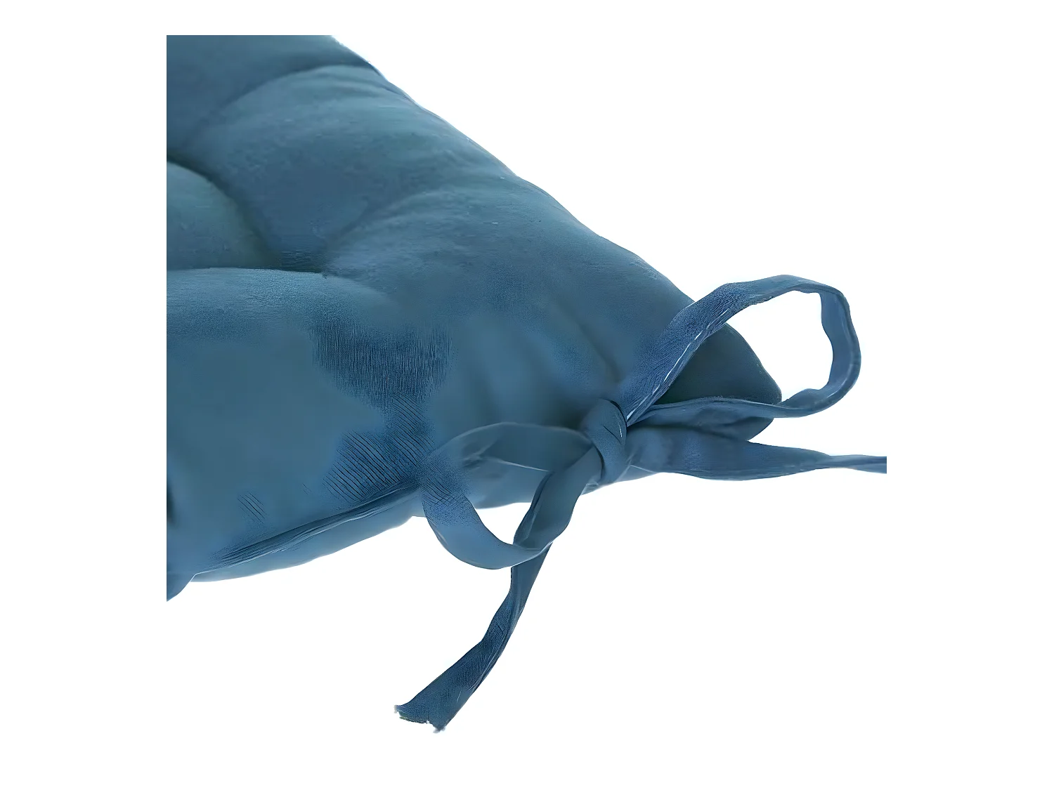 Lot de 4 galettes de chaise en coton et polyester coloris bleu canard - Dim : L 38 x l 38 cm