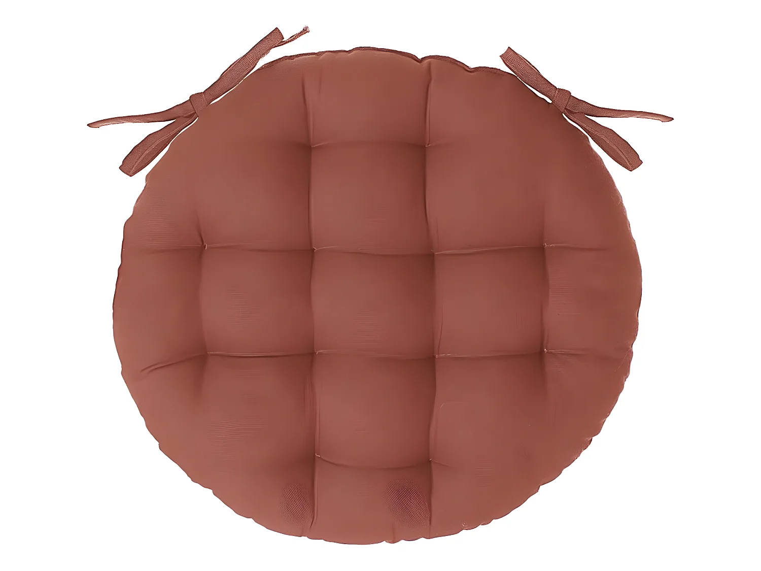 Lot de 4 galettes de chaise rondes en coton coloris terracotta - 38 x 38 cm