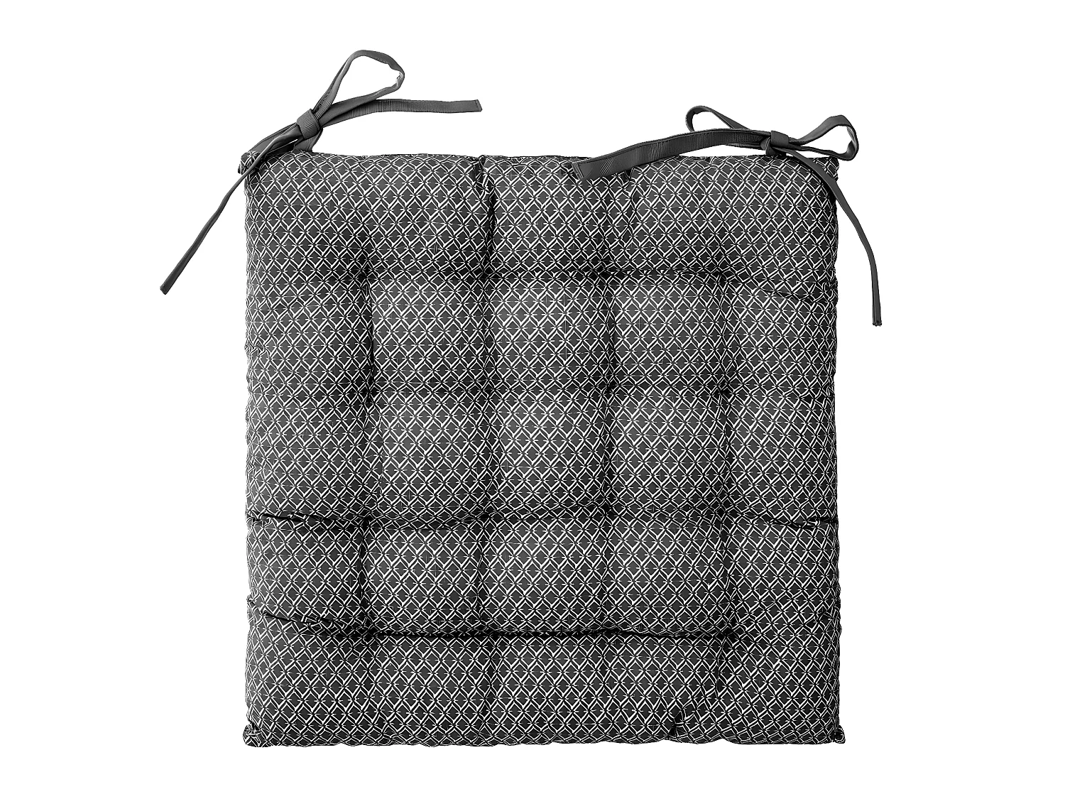 Lot de 4 Galettes de chaise gris à motifs - 38 x 38 cm