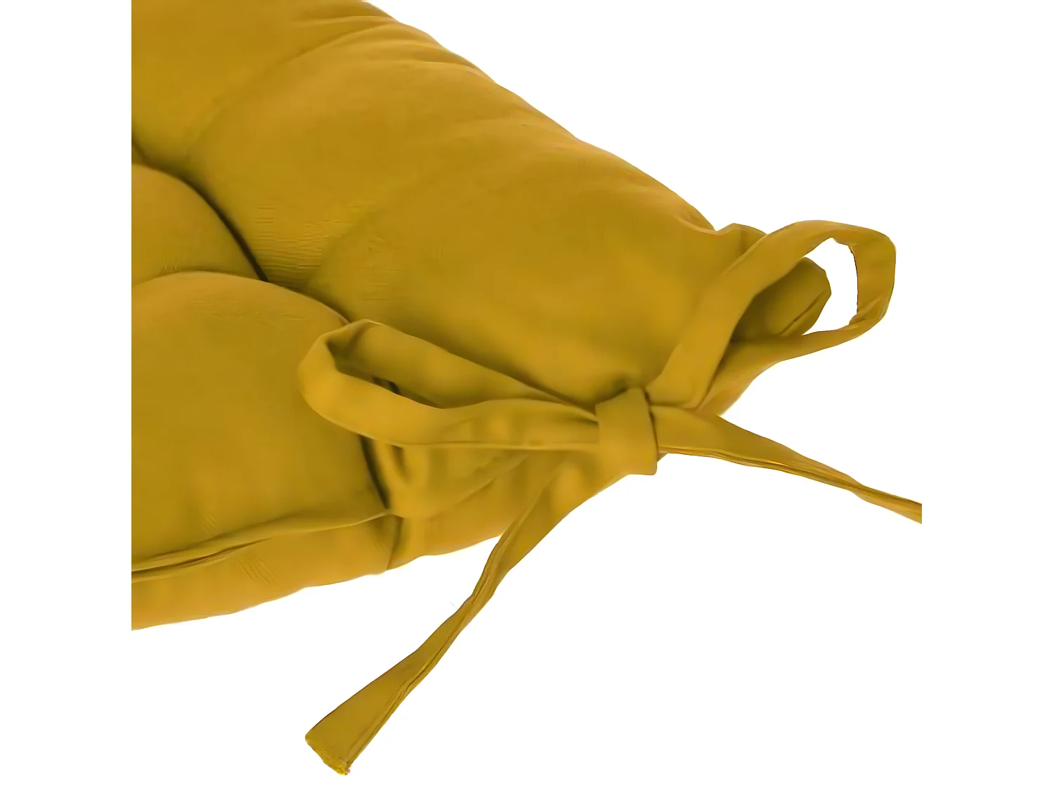 Lot de 4 galettes de chaise en coton et polyester coloris ocre - Dim : L 38 x l 38 cm