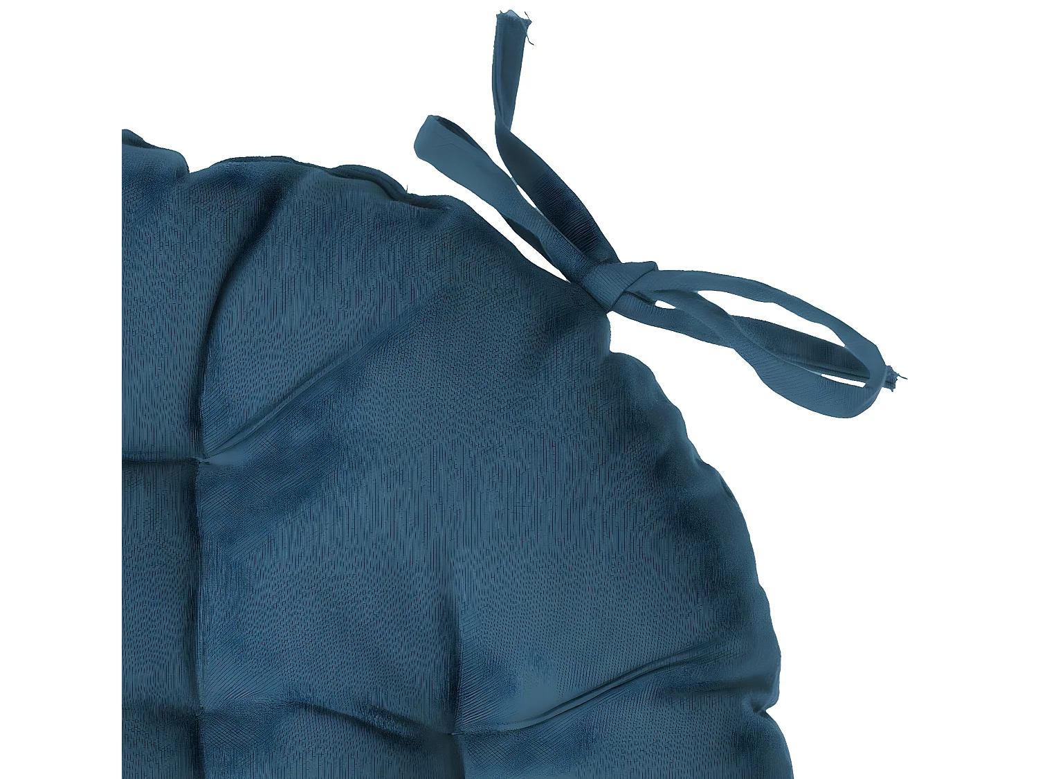 Lot de 4 galettes de chaise ronde en coton coloris bleu canard - Diamètre 38 cm