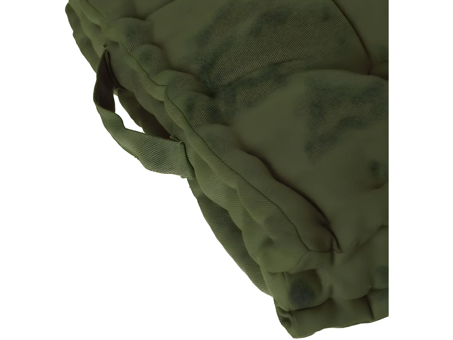 Lot de 6 coussins de sol en coton coloris vert kaki - Longueur 40 x Profondeur 40 x Hauteur 8 cm