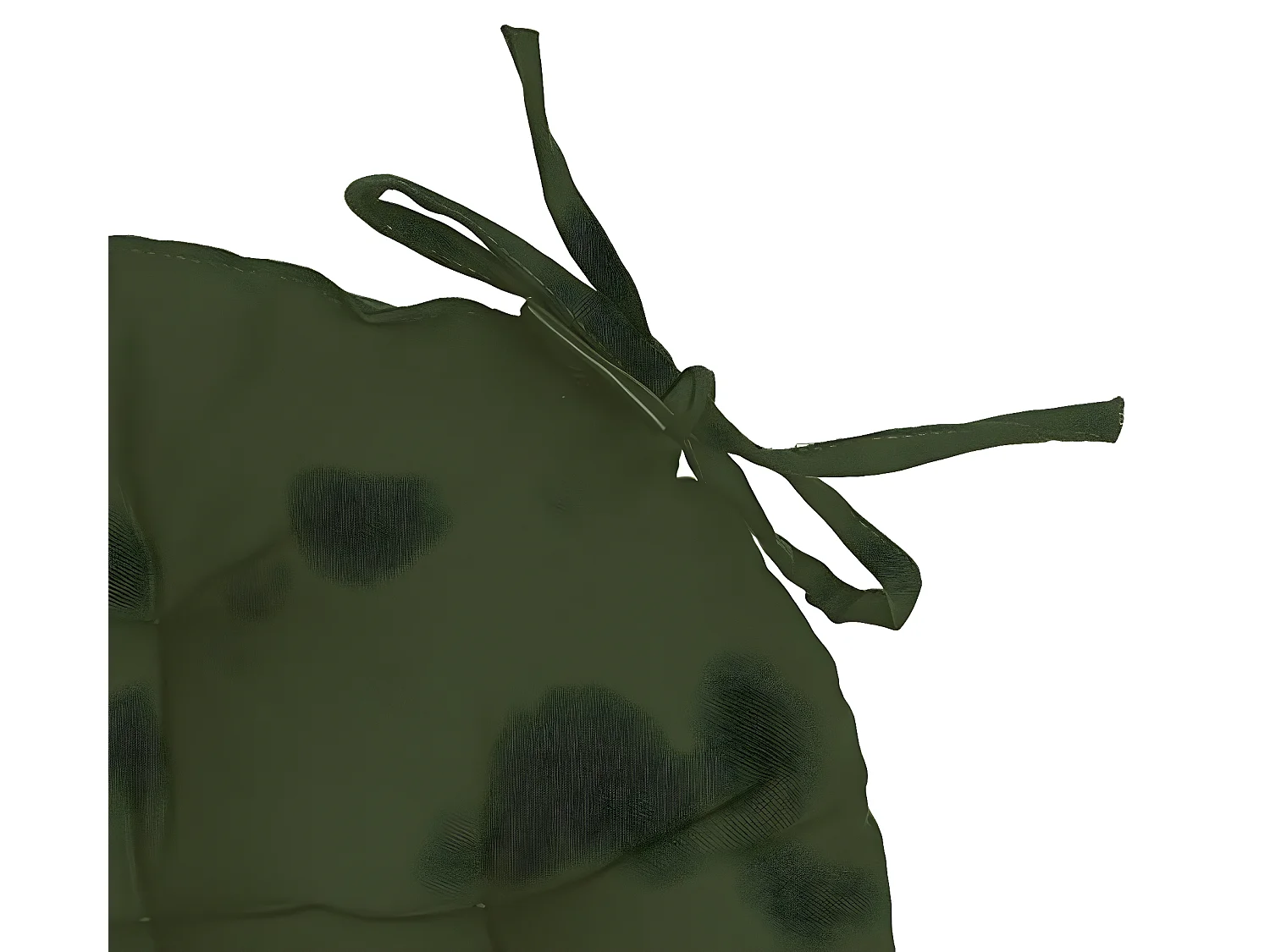 Lot de 6 galettes de chaise rondes coloris vert Kaki en coton - Diamètre 38 x hauteur 6,5 cm