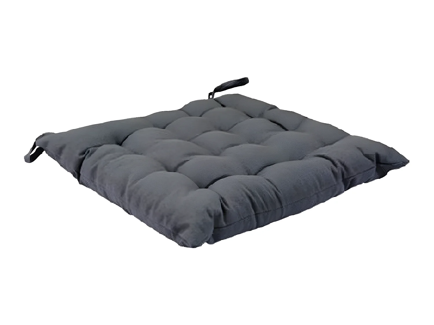 Lot de 4 Coussins de chaise en coton Gris foncé, 38 x 38 cm