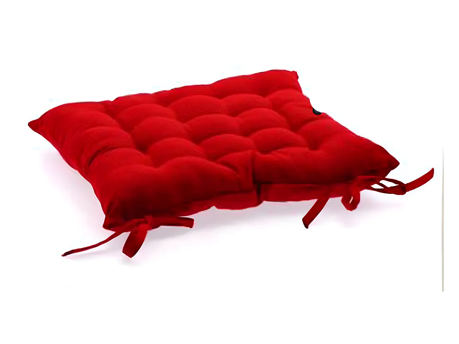 Lot de 4 Coussins de chaise en coton bordeaux, 38 x 38 cm