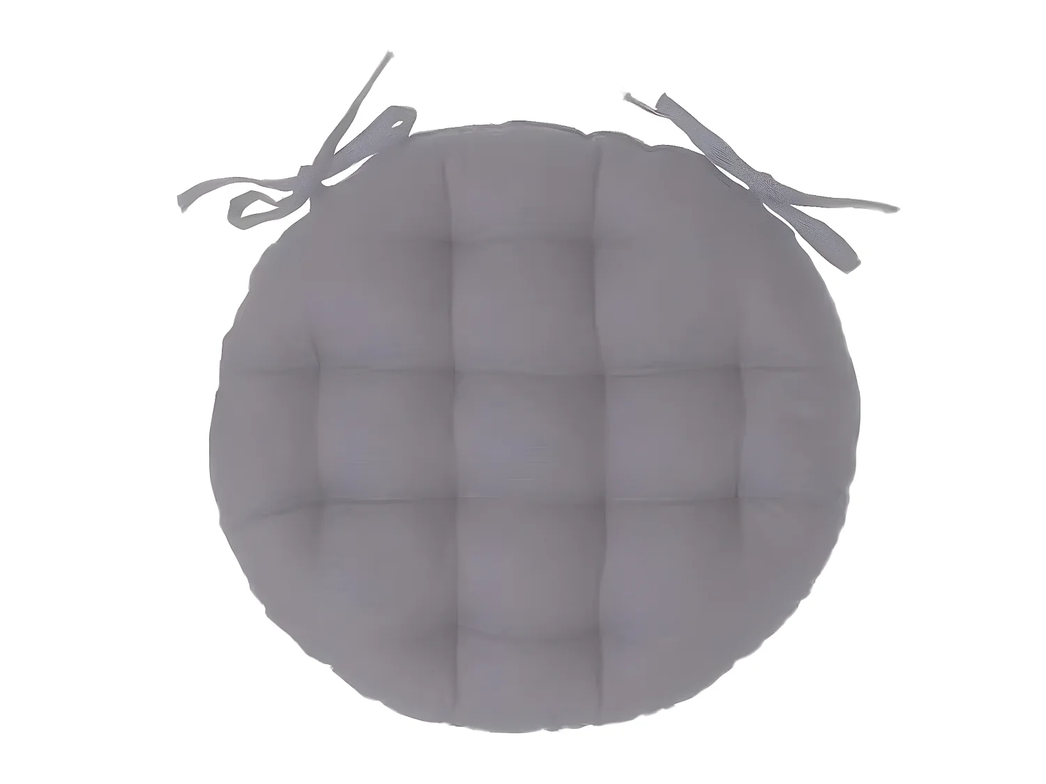 Lot de 2 galettes de chaise ronde en coton coloris gris - Diamètre 38 cm