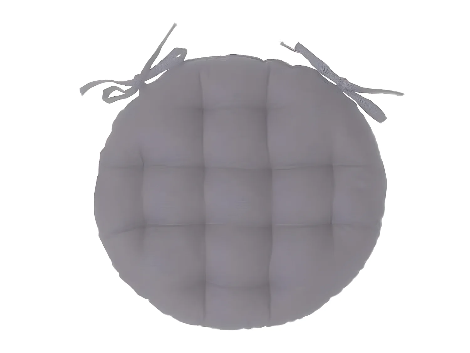 Lot de 6 galettes de chaise ronde en coton coloris gris - Diamètre 38 cm