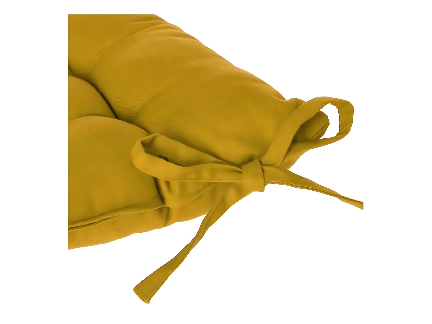 Lot de 6 galettes de chaise en coton et polyester coloris ocre - Dim : L 38 x l 38 cm