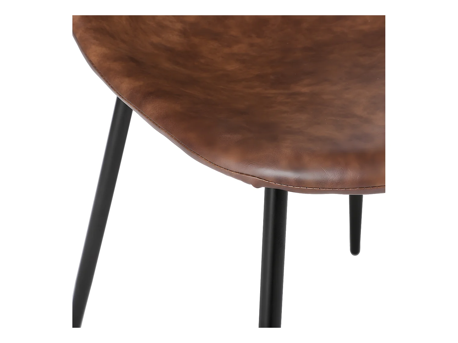 Lot de 4 chaises coloris marron en polyuréthane - Longueur 52,5 x Profondeur 43,5 x Hauteur 82 cm