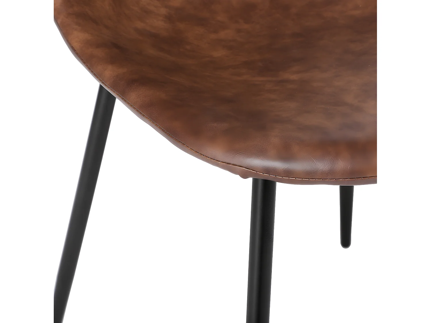 Lot de 4 chaises coloris marron en polyuréthane - Longueur 52,5 x Profondeur 43,5 x Hauteur 82 cm