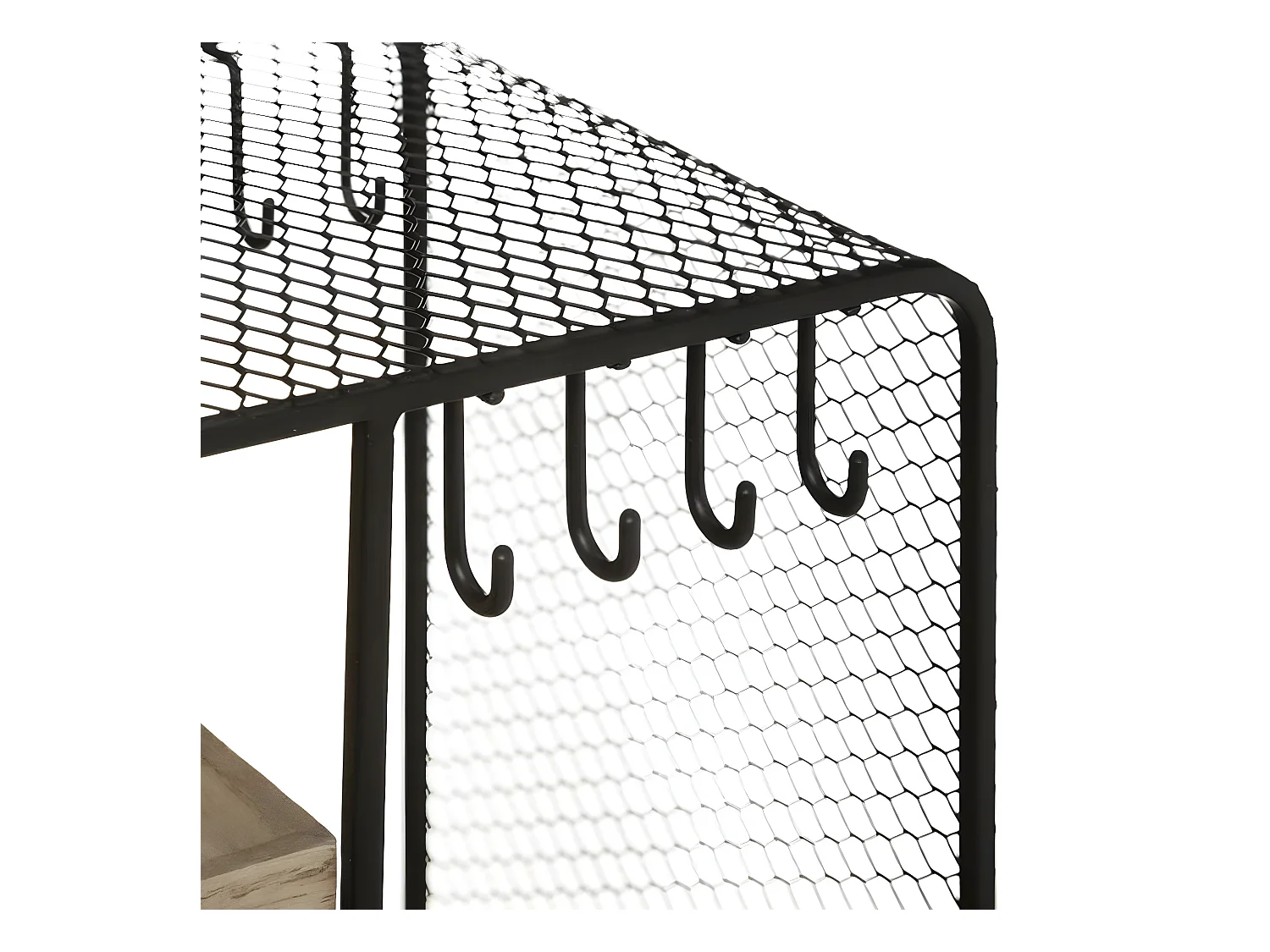 Porte-bijoux dressing coloris Noir en bois / métal - Longueur 20 x Profondeur 15 x Hauteur 28 cm