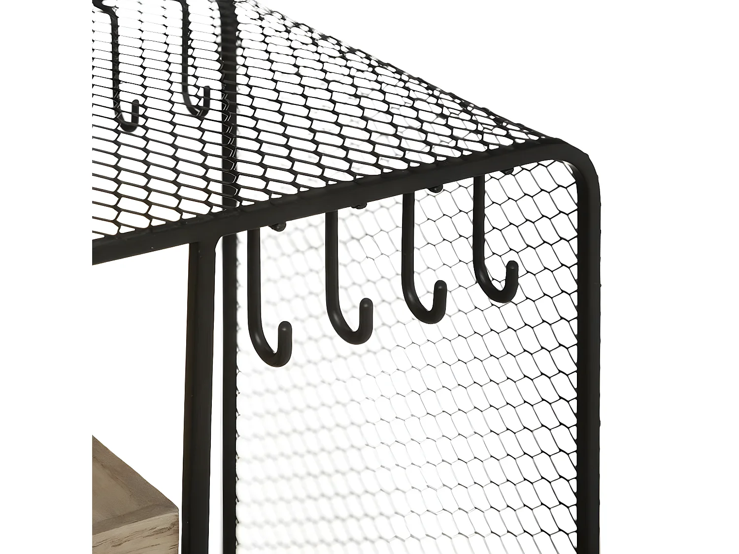 Porte-bijoux dressing coloris Noir en bois / métal - Longueur 20 x Profondeur 15 x Hauteur 28 cm