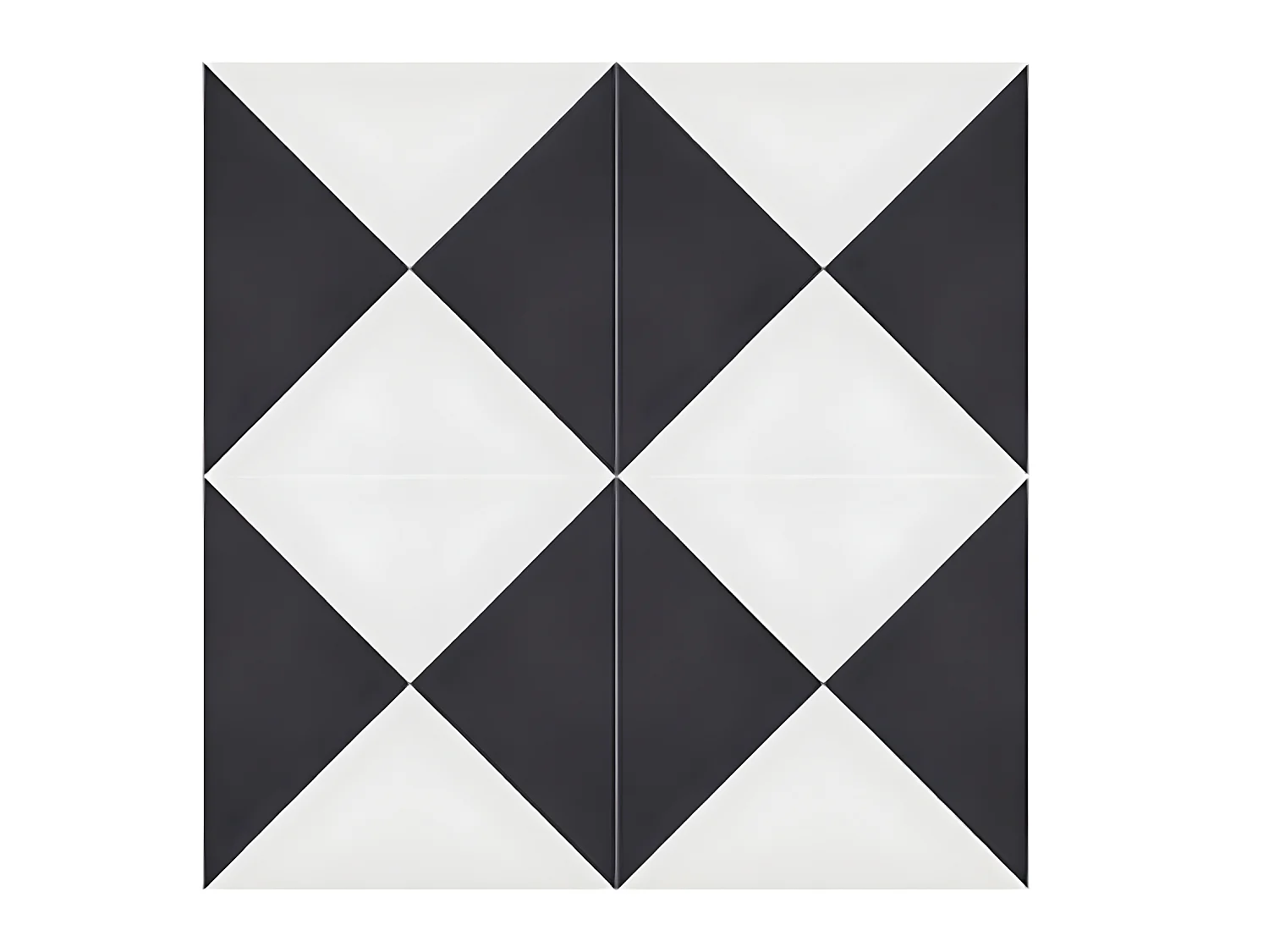 4 Carreaux de ciment véritable 0,16m2 / Carreaux de ciment artisanaux coloris noir/blanc pour sol et mur - l.20 x L.20 cm