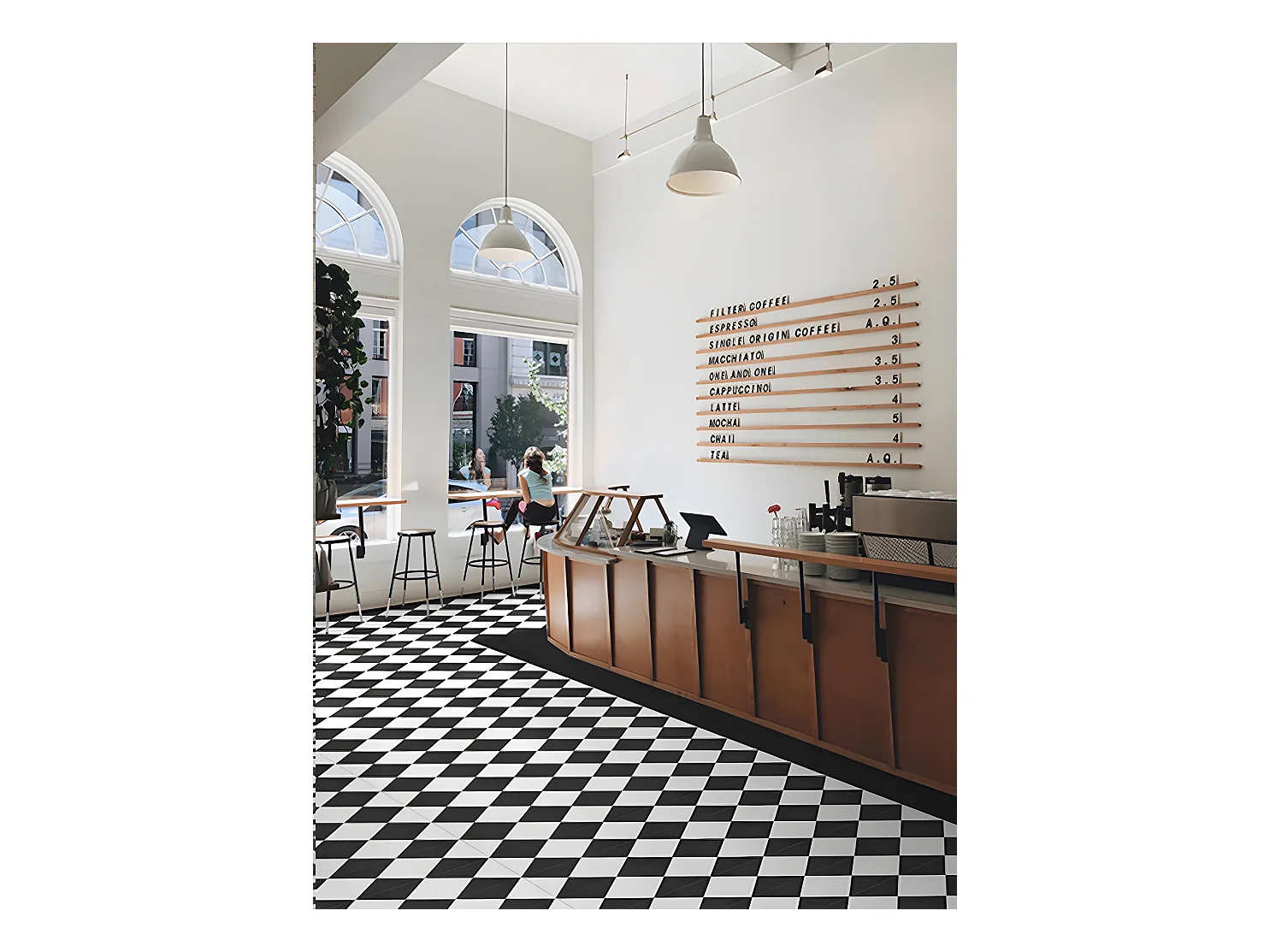 4 Carreaux de ciment véritable 0,16m2 / Carreaux de ciment artisanaux coloris noir/blanc pour sol et mur - l.20 x L.20 cm