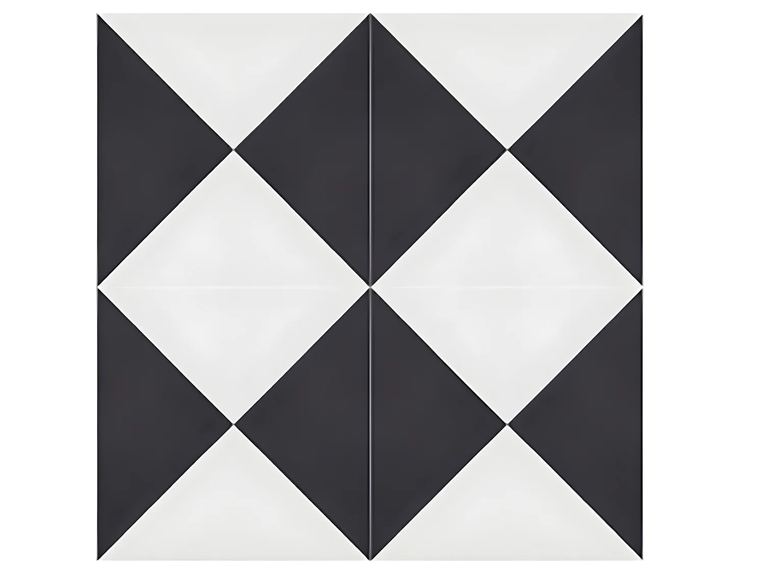 4 Carreaux de ciment véritable 0,16m2 / Carreaux de ciment artisanaux coloris noir/blanc pour sol et mur - l.20 x L.20 cm