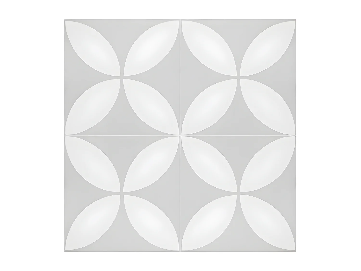 4 Carreaux de ciment véritable 0,16m2 / Carreaux de ciment artisanaux pour sol et mur coloris gris et blanc - l.20 x L.20 cm