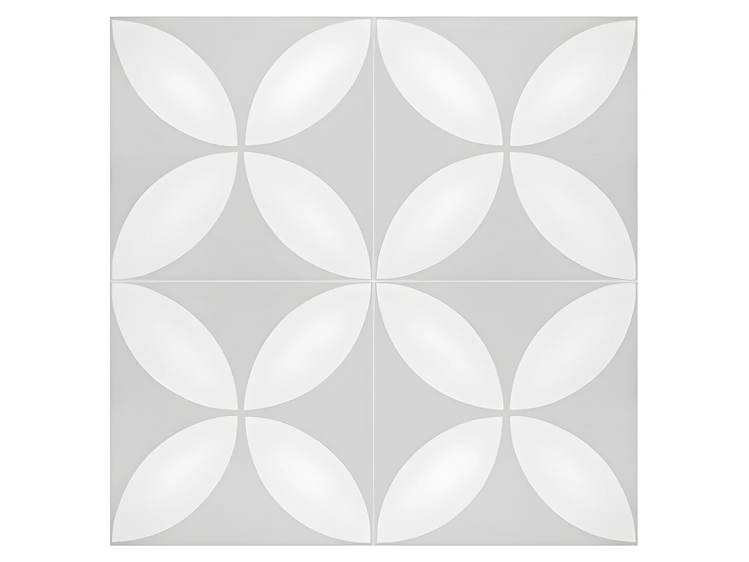 4 Carreaux de ciment véritable 0,16m2 / Carreaux de ciment artisanaux pour sol et mur coloris gris et blanc - l.20 x L.20 cm