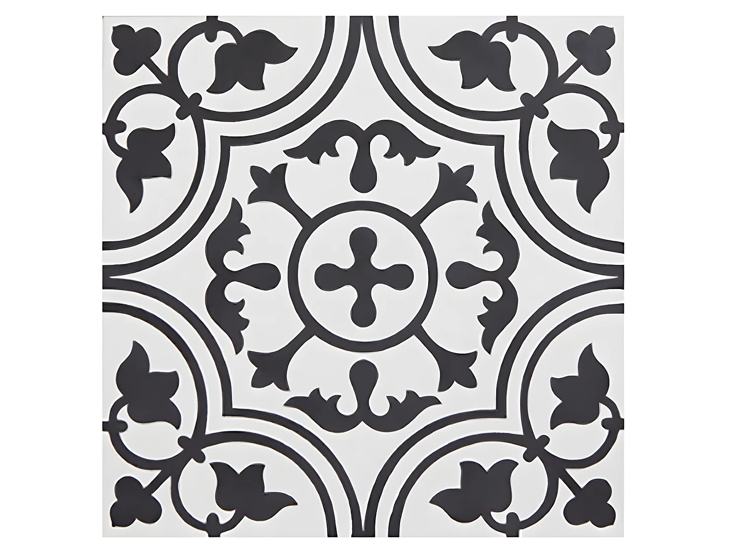 4 Carreaux de ciment véritable 0,16m2 / Carreaux de ciment artisanaux pour sol et mur coloris noir/blanc - l.20 x L.20 cm