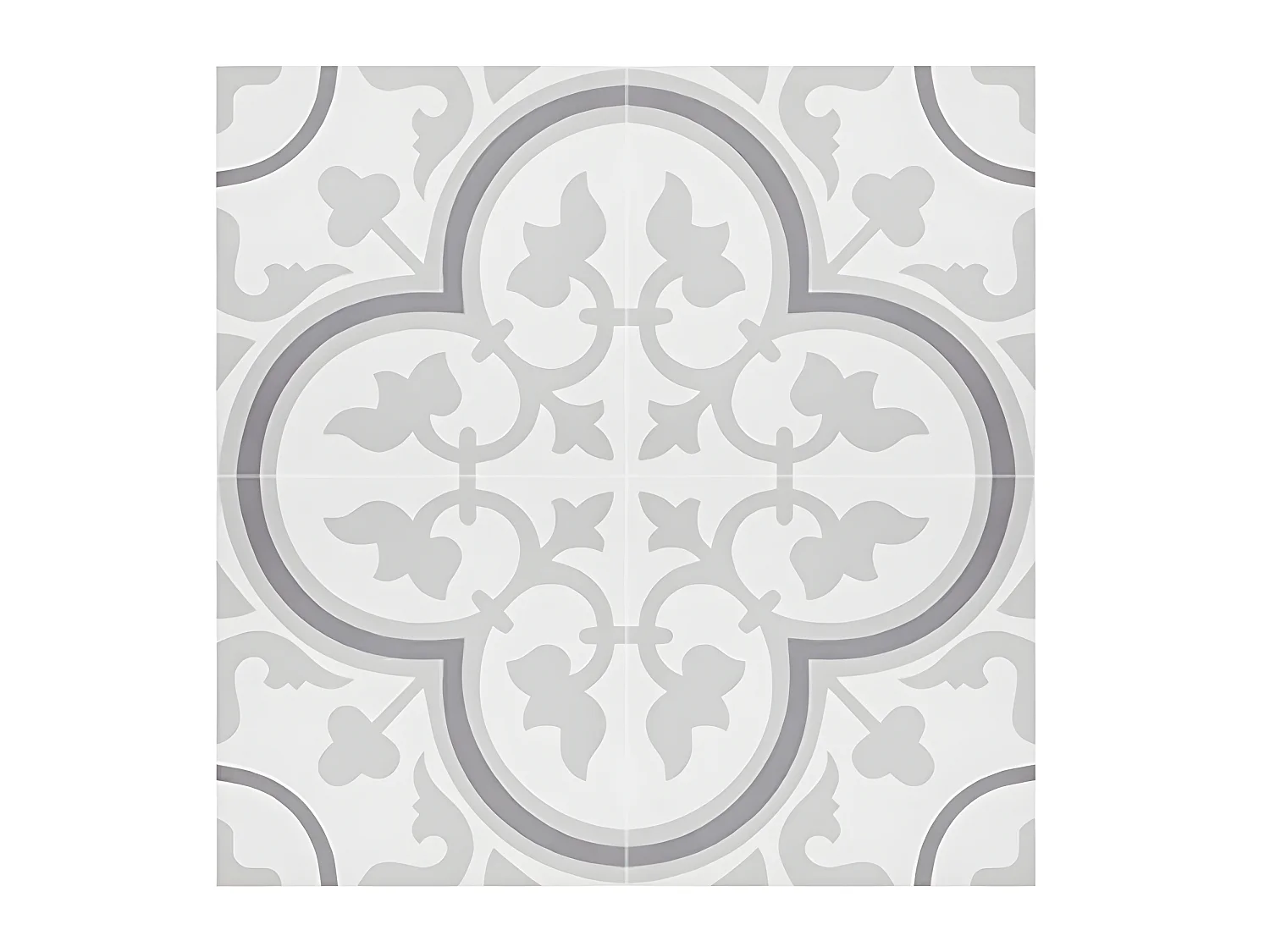 4 Carreaux de ciment véritable 0,48m2 / Carreaux de ciment artisanaux pour sol et mur coloris Gris - l.20 x L.20 cm