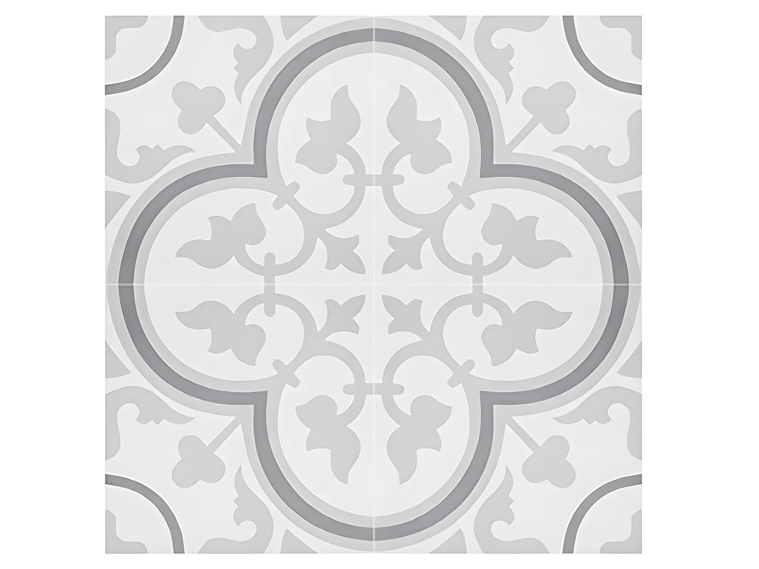 4 Carreaux de ciment véritable 0,48m2 / Carreaux de ciment artisanaux pour sol et mur coloris Gris - l.20 x L.20 cm