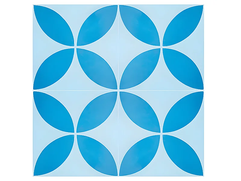 4 Carreaux de ciment véritable 0,16m2/ Carreaux de ciment artisanaux coloris Bleu pour sol et mur - l.20 x L.20 cm