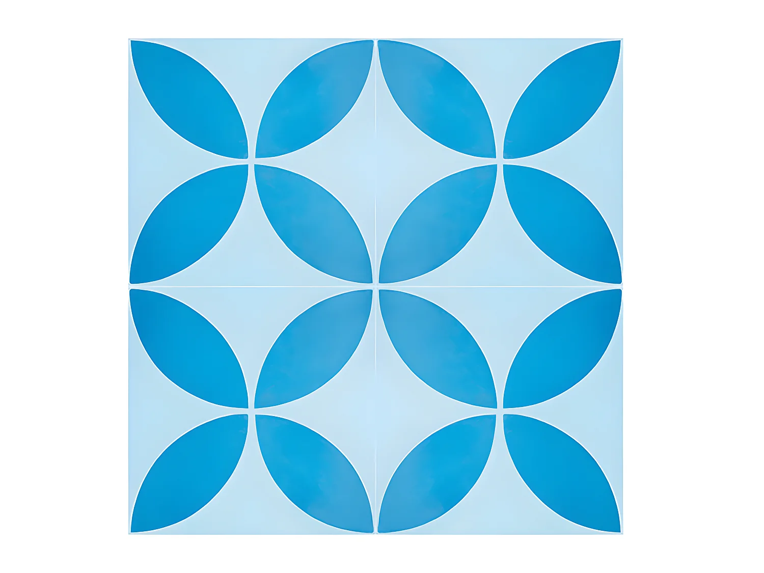 4 Carreaux de ciment véritable 0,16m2/ Carreaux de ciment artisanaux coloris Bleu pour sol et mur - l.20 x L.20 cm