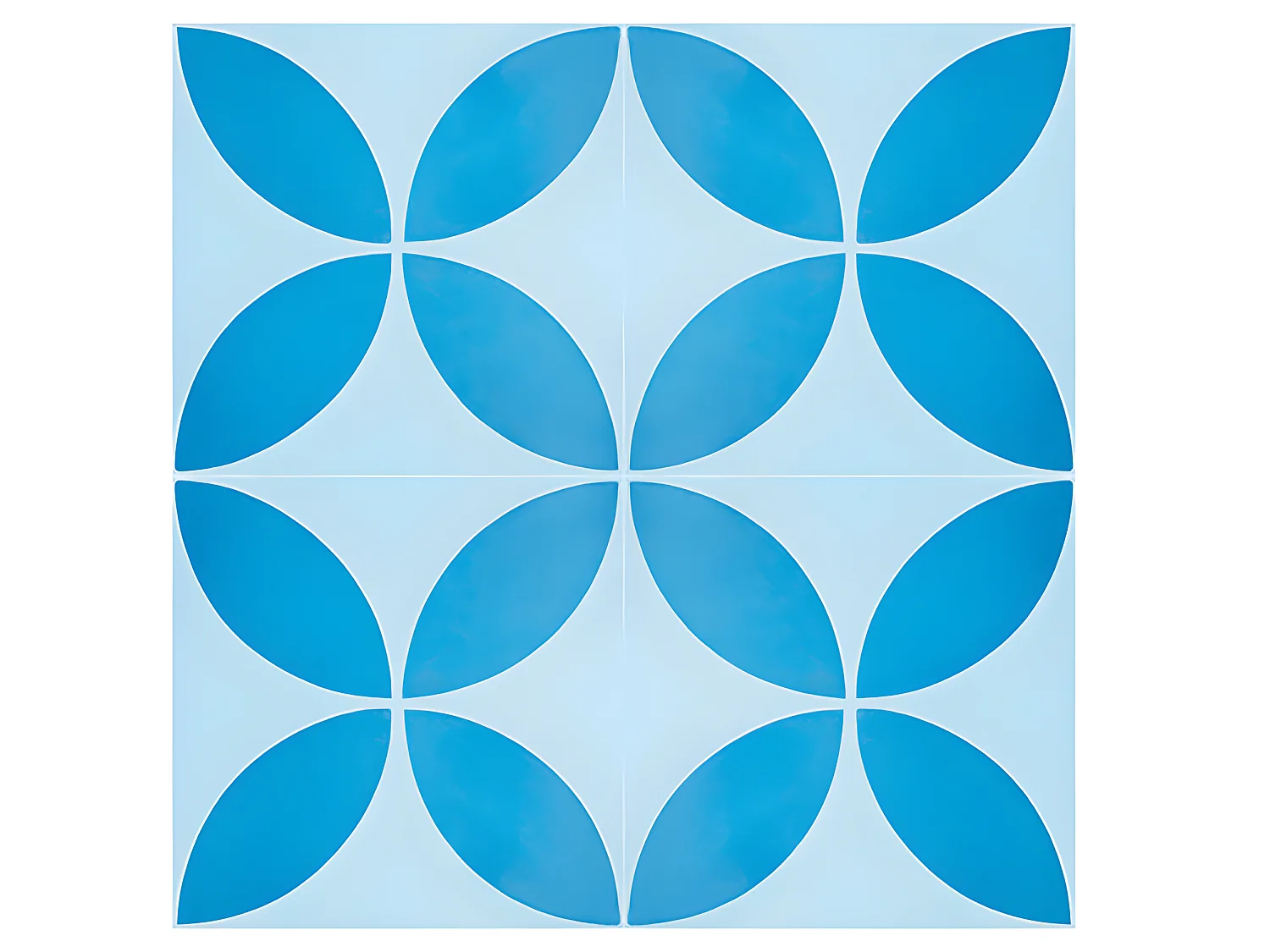 4 Carreaux de ciment véritable 0,16m2/ Carreaux de ciment artisanaux coloris Bleu pour sol et mur - l.20 x L.20 cm