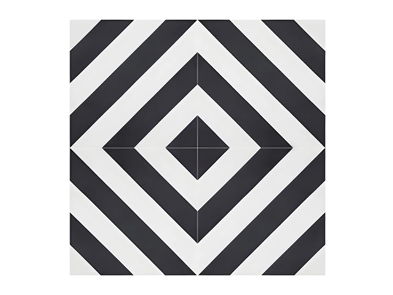 4 Carreaux de ciment véritable 0,16m2 / Carreaux de ciment artisanaux coloris noir/blanc pour sol et mur - l.20 x L.20 cm