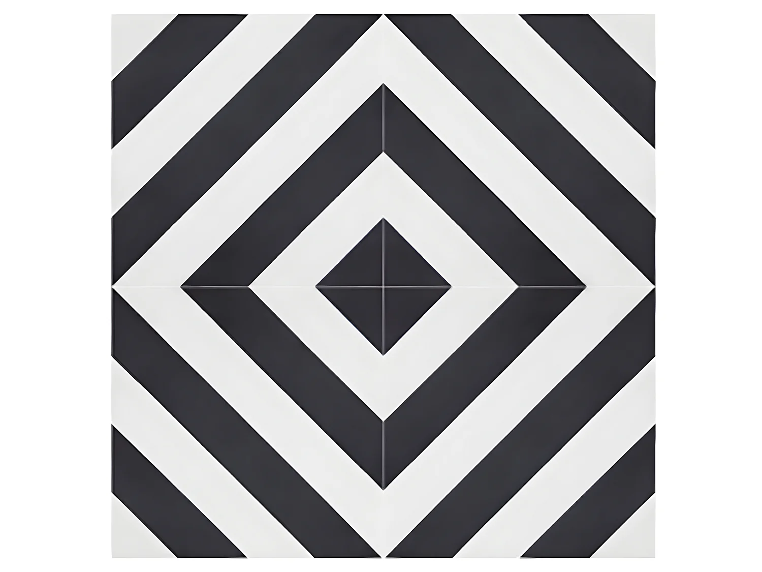 4 Carreaux de ciment véritable 0,16m2 / Carreaux de ciment artisanaux coloris noir/blanc pour sol et mur - l.20 x L.20 cm